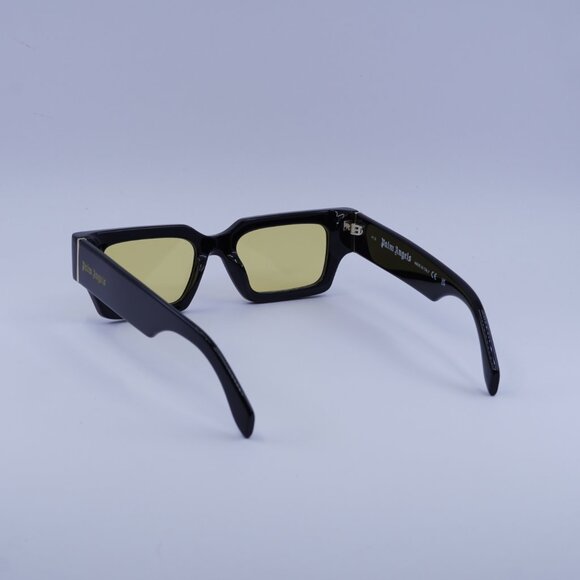 Palm Angels PERI086 HYDE 1018 Sunglasses Black Rectangle Frame, Yellow Lenses - Picture 7 of 11
